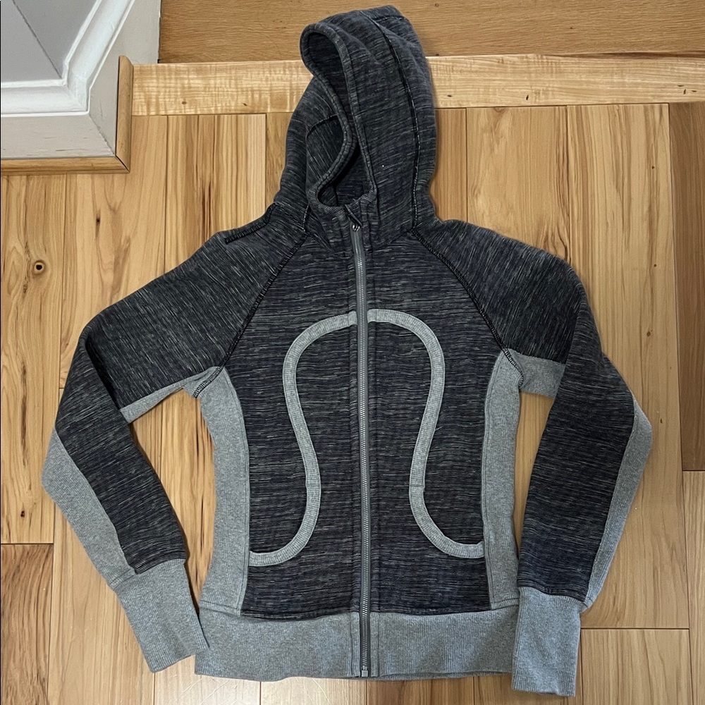 Lululemon Gray and Black Zip-Up Hoodie